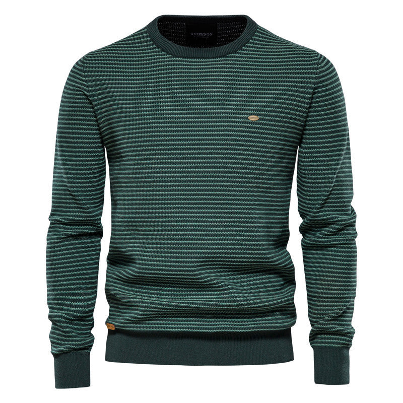 New Striped Long-sleeved Men's Sweater