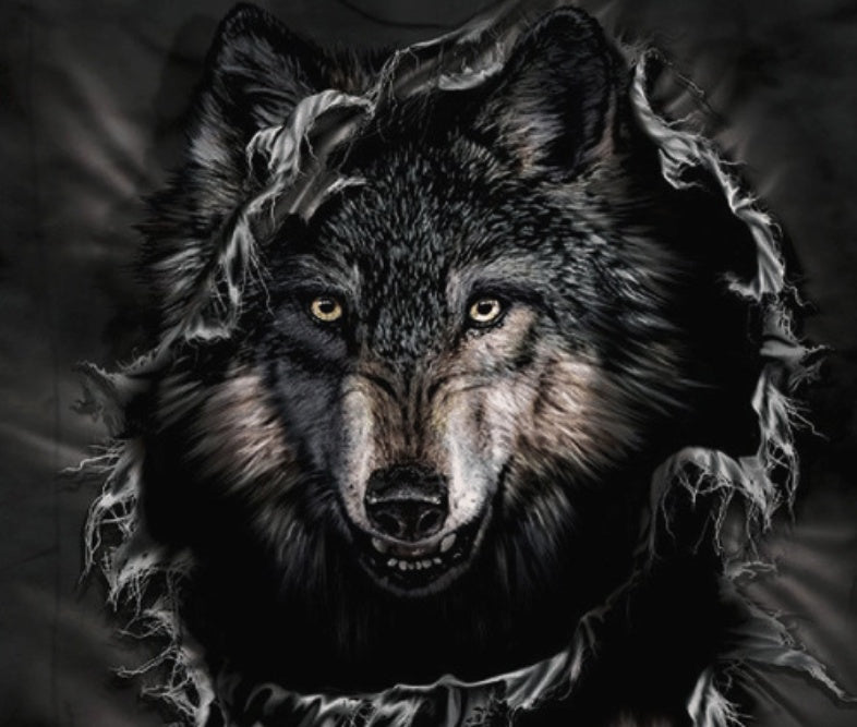 New Style Hoodie European And American Fashion Black Wolf Digital Printing
