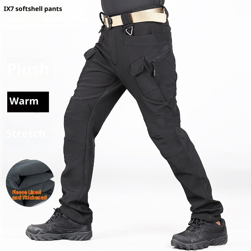 Autumn And Winter Outdoor Tactics Pants Men's Loose Large Size Plus Velvet