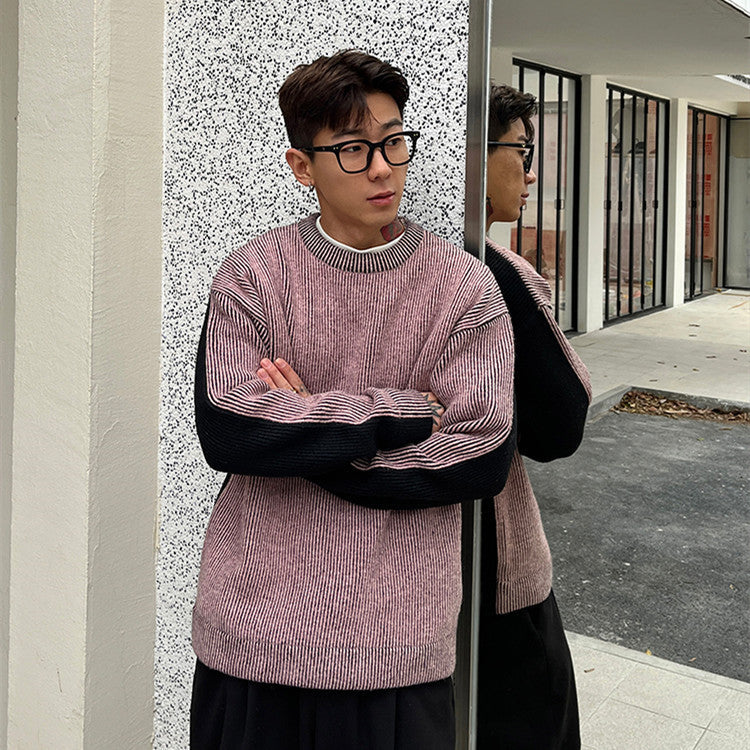 Men's Fashion Casual Round Neck Pullover Sweater