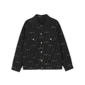 Letter Full Print Diagonal Stripes Denim Suit