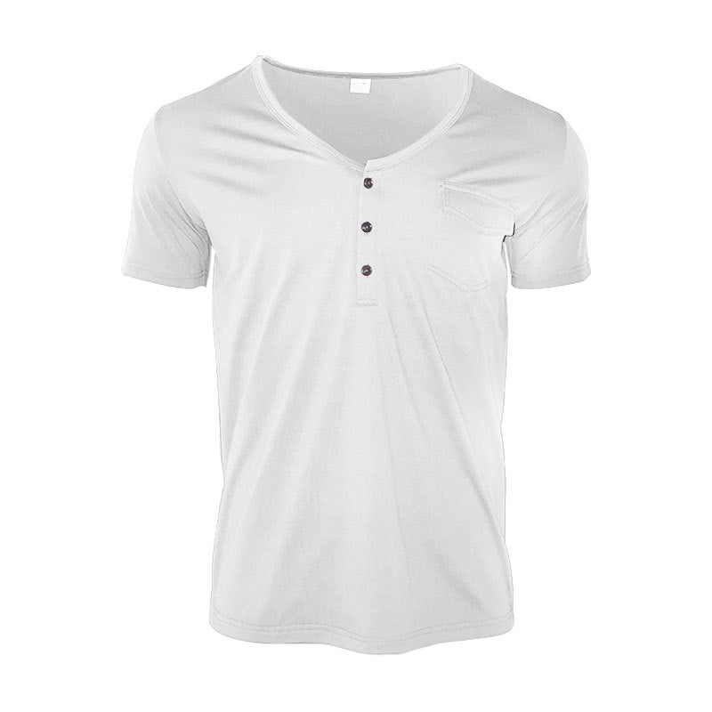 Men's Short-sleeved High-end Solid Color Oversized Loose Retro