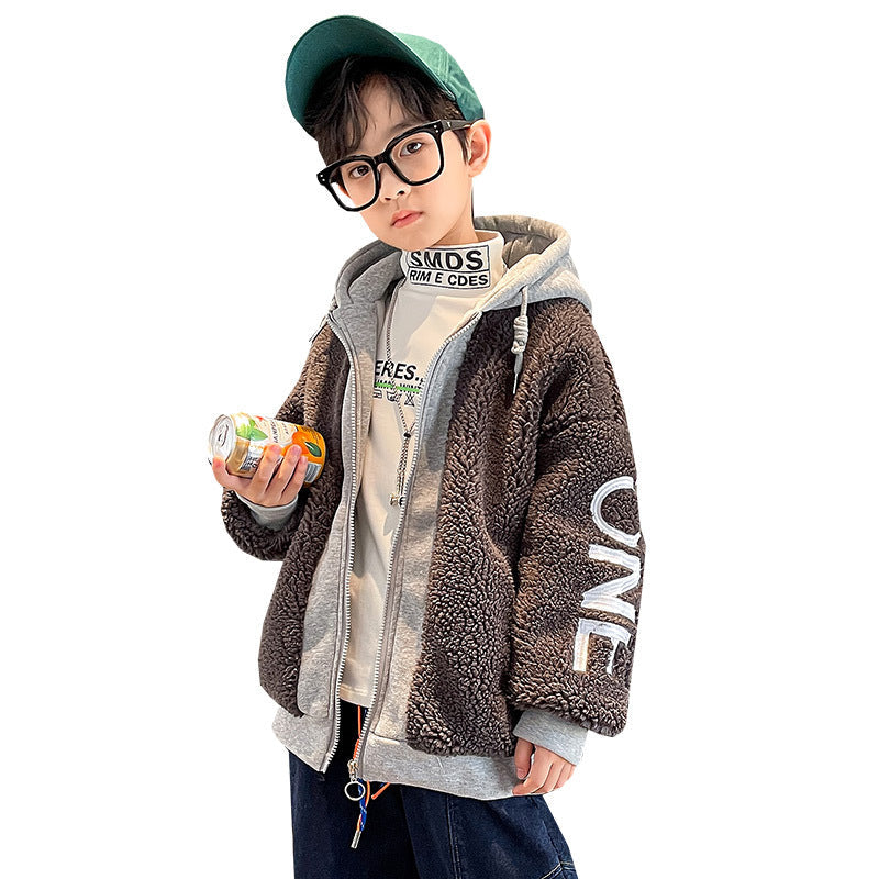Children's Thickened Warm Tops For Older Children