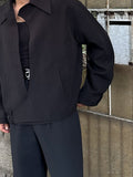 Black Collared Button-up Jacket