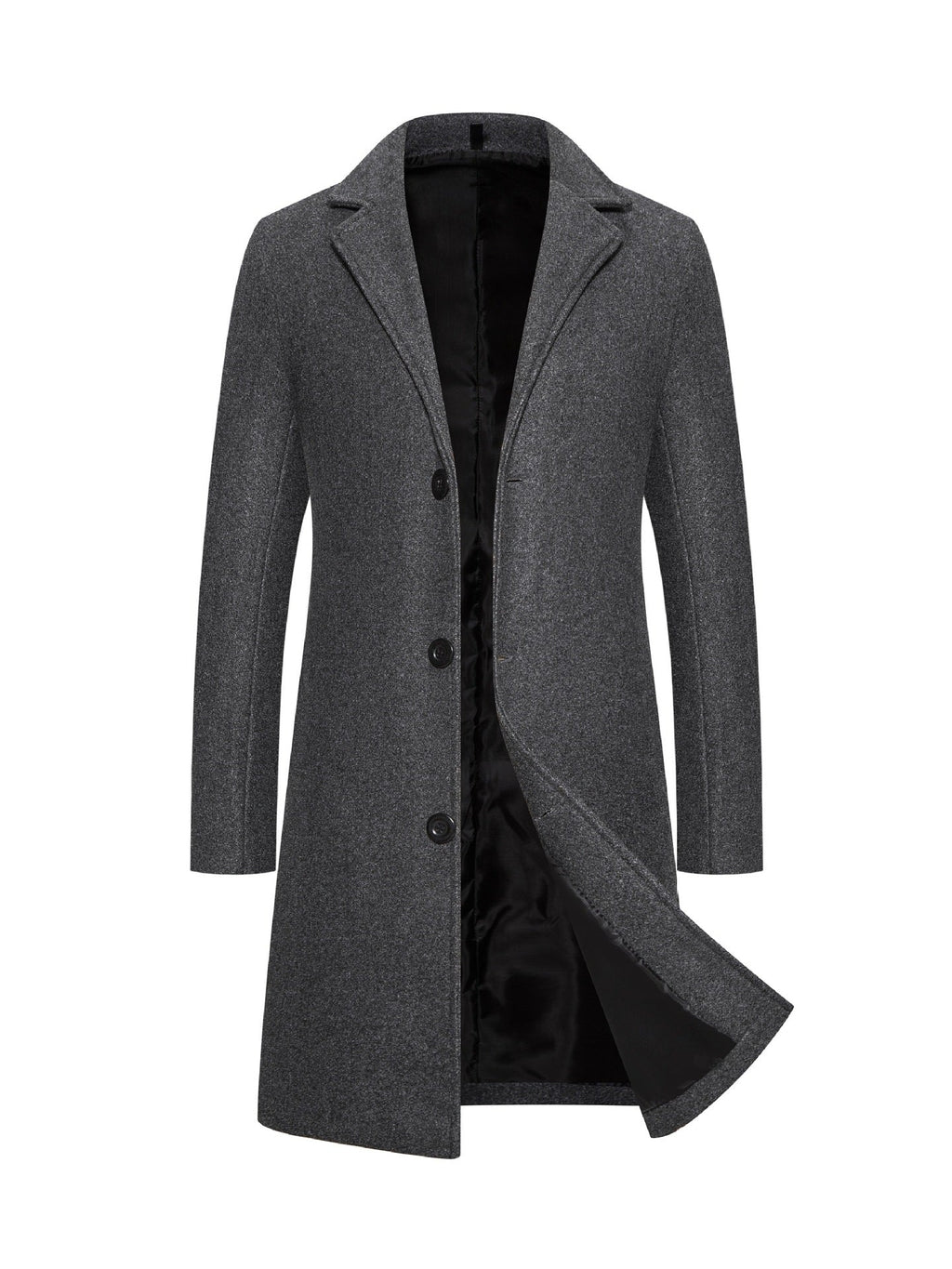 Men's Wool Mid-length Thickened Trench Coat