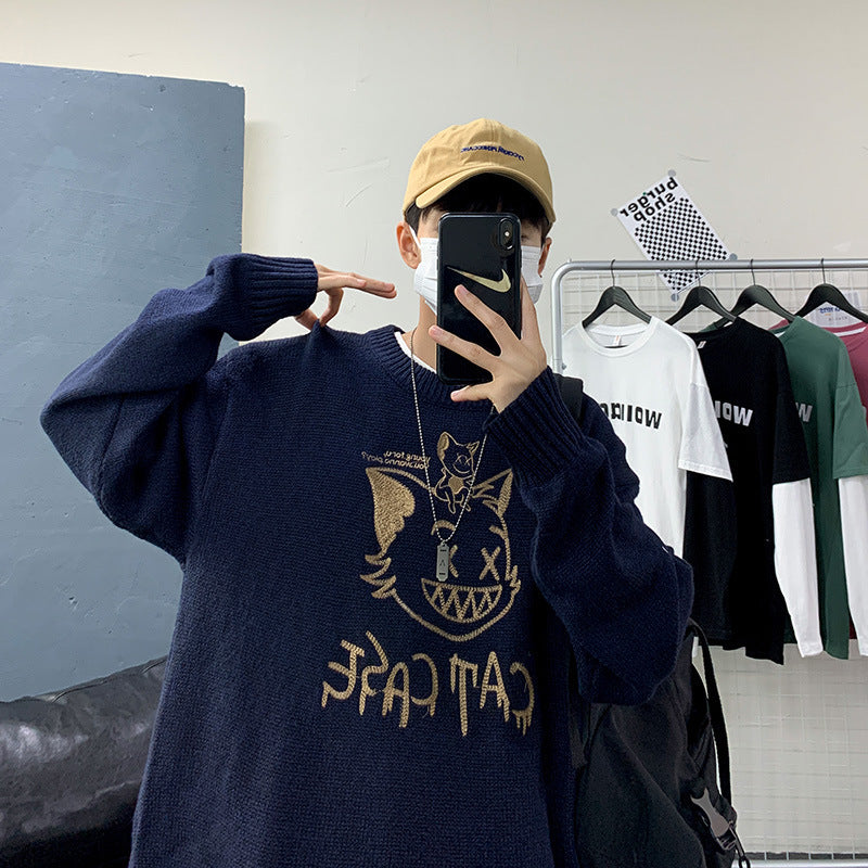 Knitwear Ins Tide Brand Hong Kong Style Loose Jacket