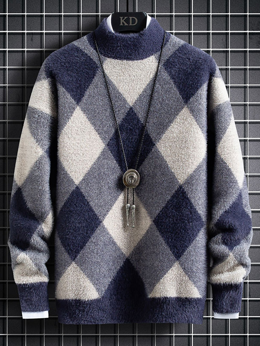 Thickened Autumn And Winter Junior High School Students Half High Collar Bottoming Sweater