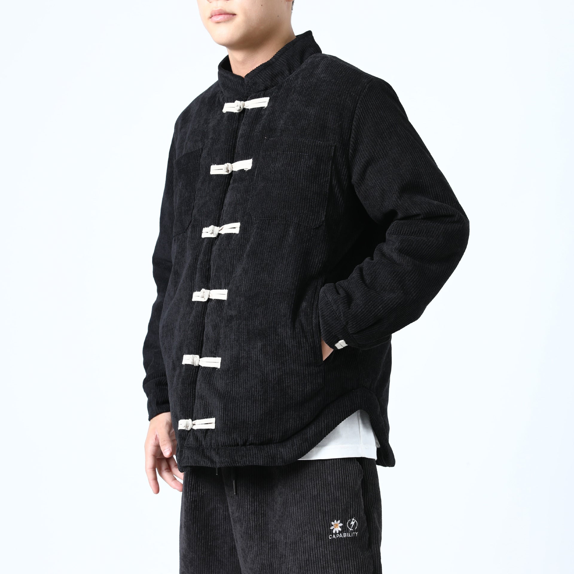 Men's Casual Cotton-padded Buckle jacket