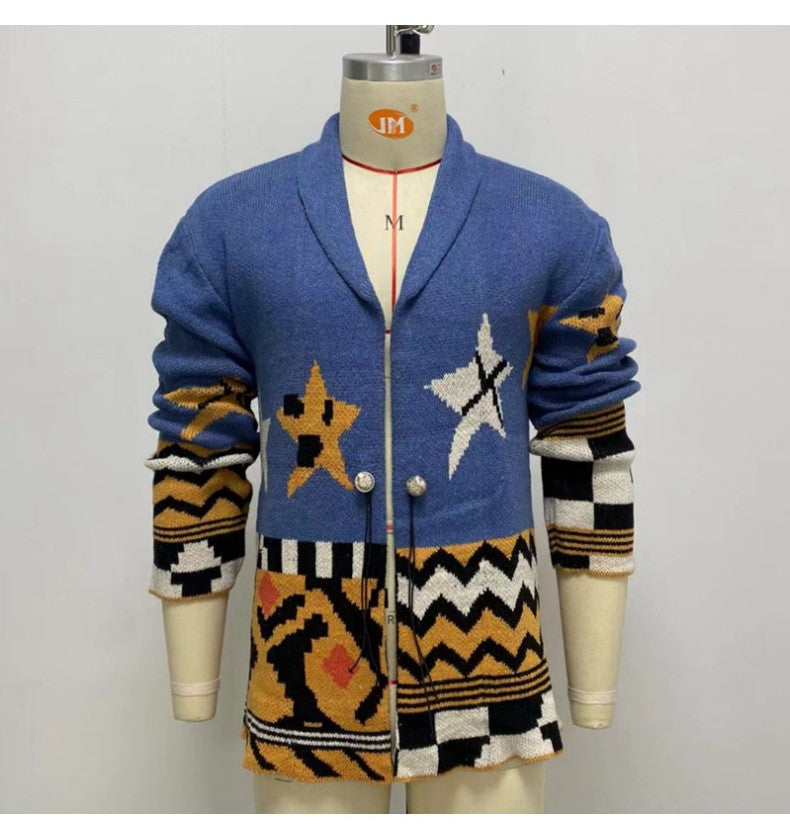 Lapel Mid-length Cardigan Sweater Coat