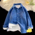 Fleece Thermal Long Sleeves Lapel Shirt Coat