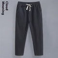 Linen Men's Tang Suit Cropped Pants Chinese Casual Loose