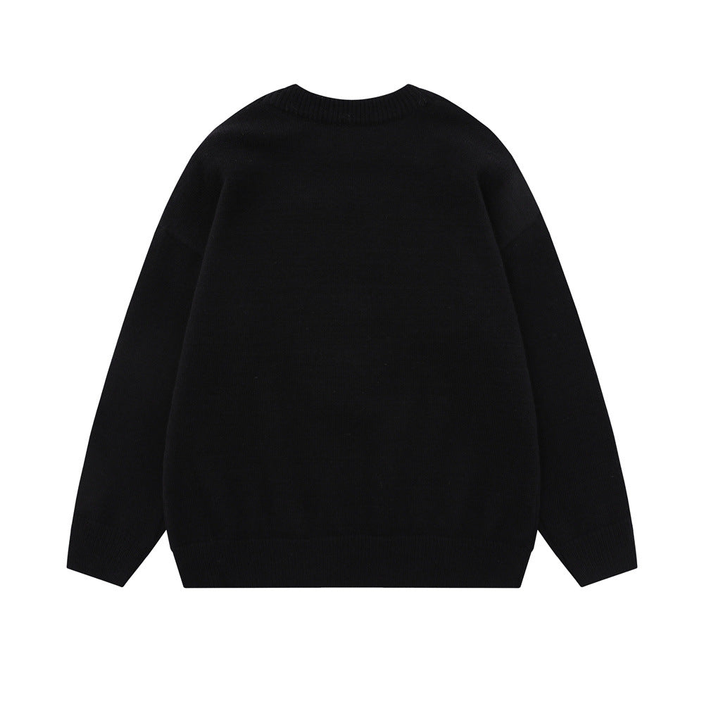 Cute Cartoon Bunny Loose Round Neck Sweater
