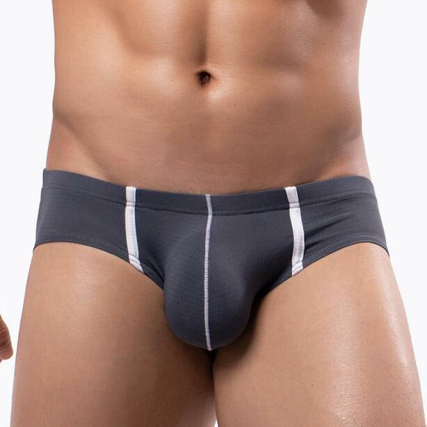 Japanese, Korean, European And American Men's Low Waist Ice Silk Nylon Sexy Mesh Breathable Briefs