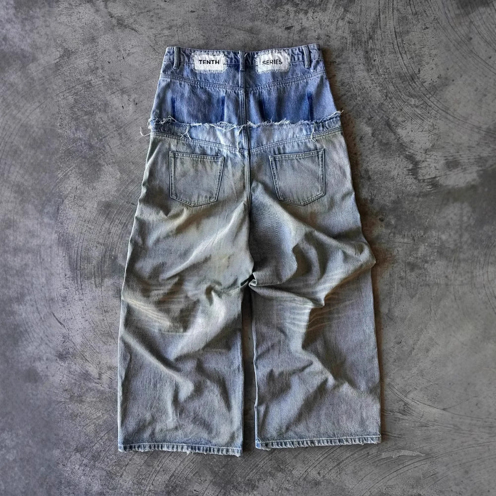Harajuku Ripped Wide-leg Pants Retro Loose