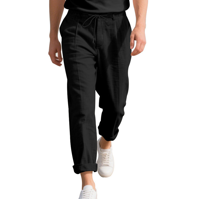 American Linen Men's Casual Pants Summer Loose Straight