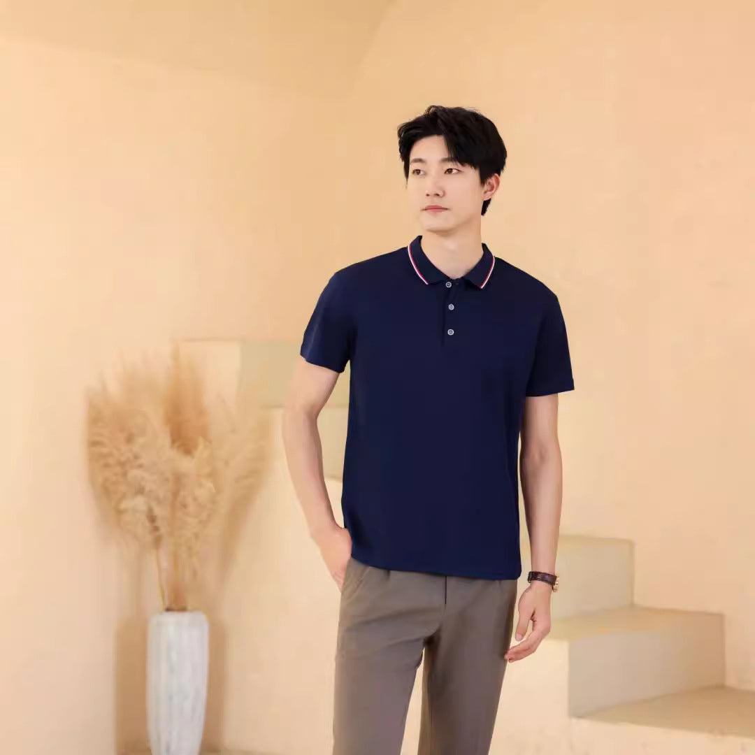 Men's And Women's Same Style Short Sleeve Work Clothes Youth Lapel T-shirt