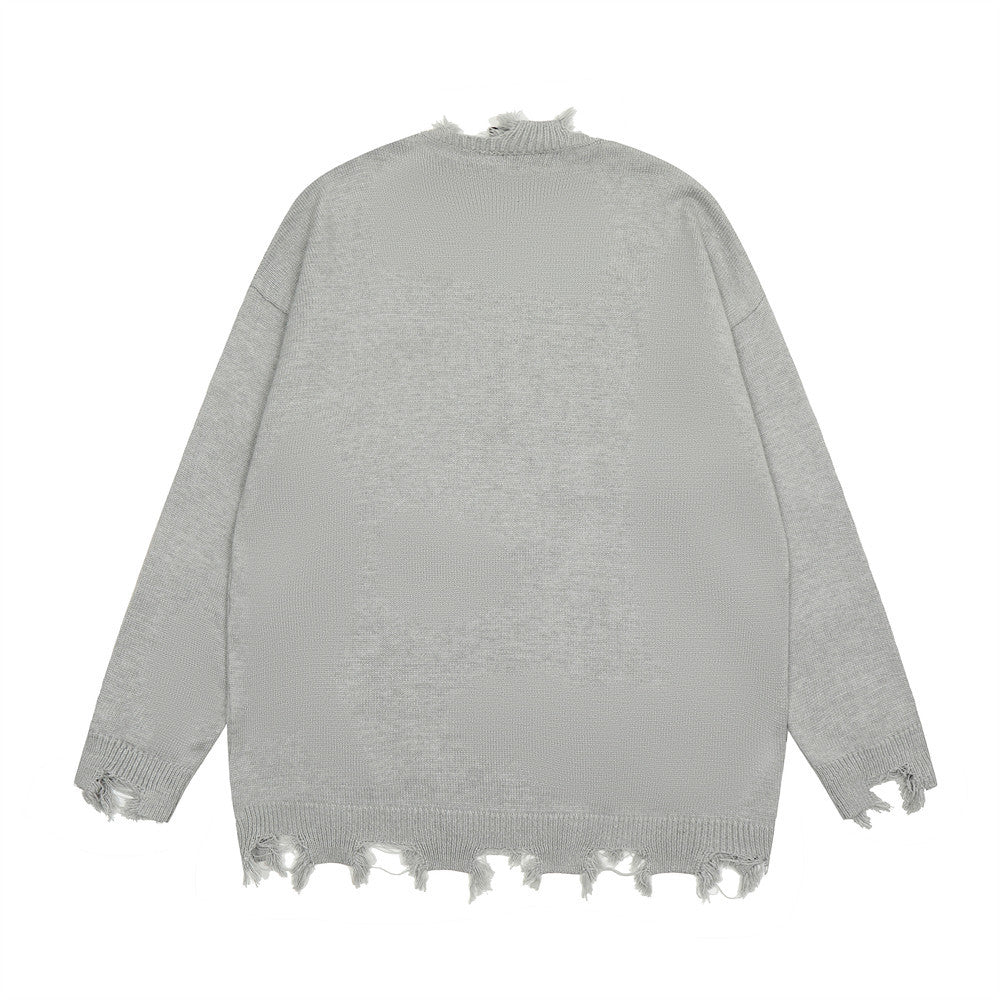 Embroidered Letter Sweater Top Lazy Casual