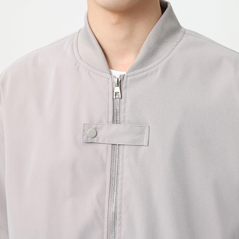 Jacket Men's Stand Collar Buckle Baseball Uniform