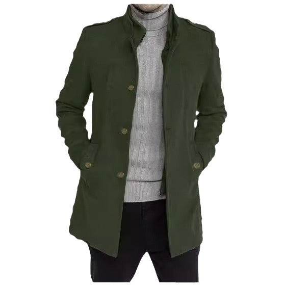 Wool Mid-length Zipper Plus Size Fake Two-pieces Coats