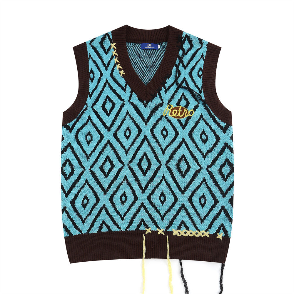 Rope Tassel V-neck Pullover Waistcoat Sweater