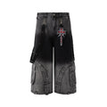 Men's Patchwork Gradient Retro Heavy-duty Washed Jeans