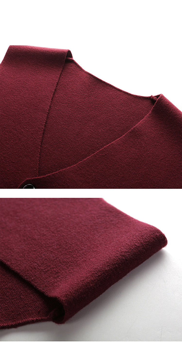 Youth Solid Color Gold Velvet Knitted Vest