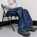 Outdoor Waterproof Men's American High Street Vibe Ice Silk Wide Leg Striped Casual Pants