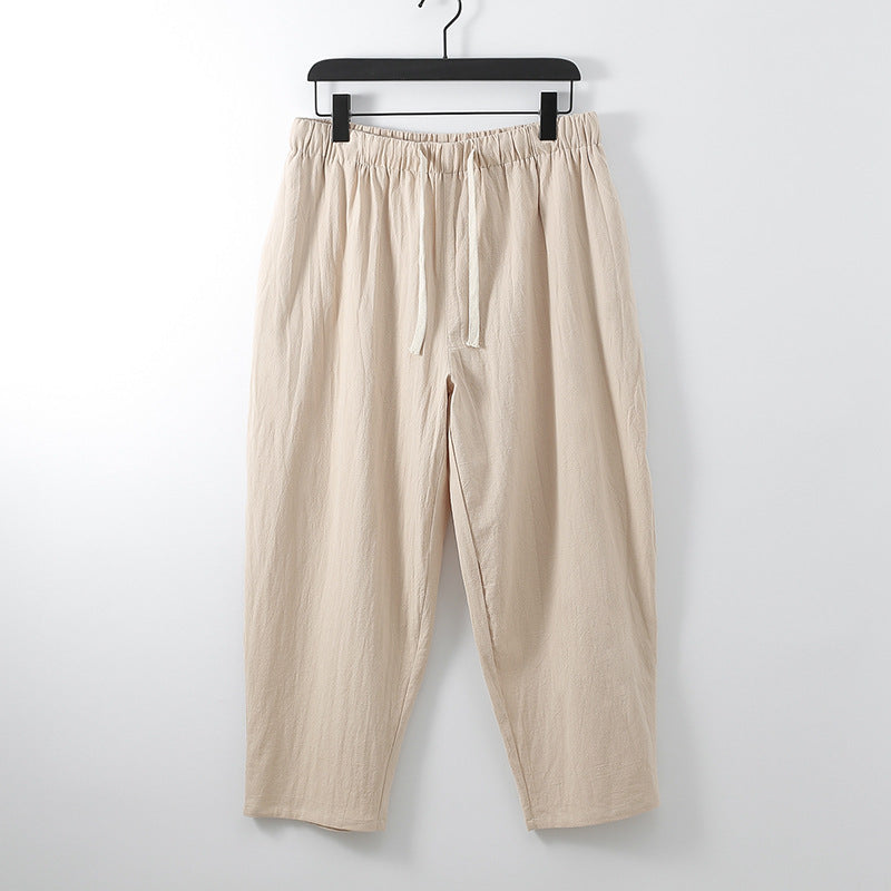 Loose Linen Ankle-length Pants For Men