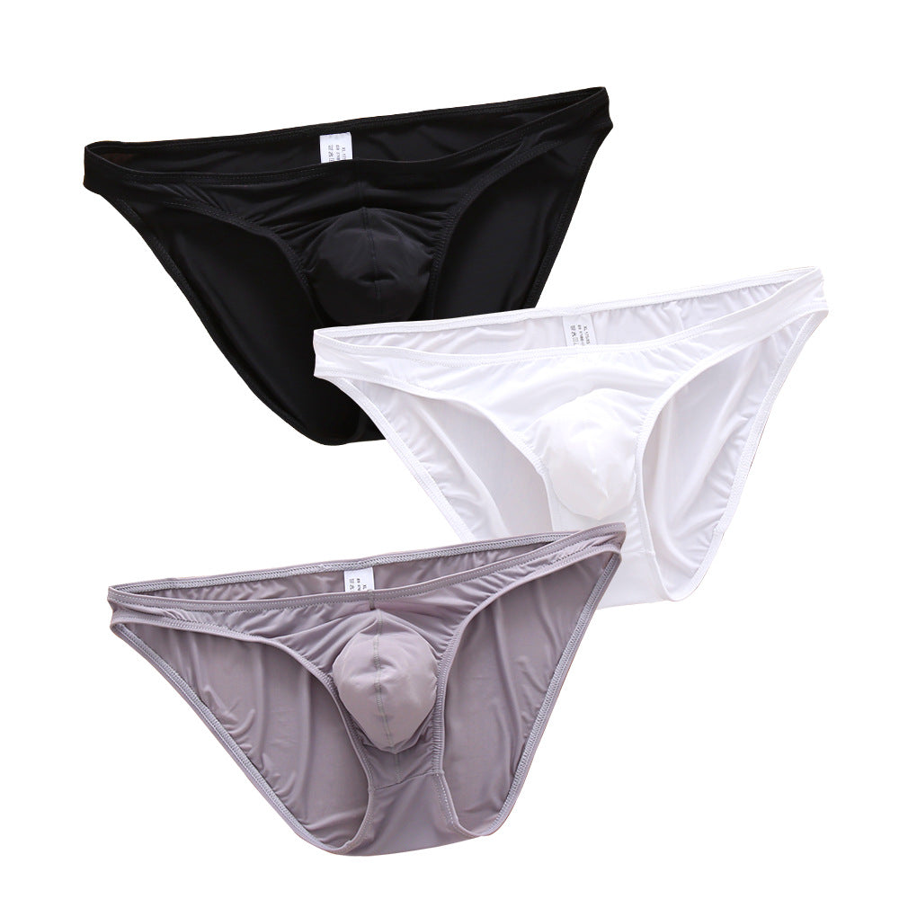 Men's Elastic Pouch U Convex 3D Ice Silk Briefs