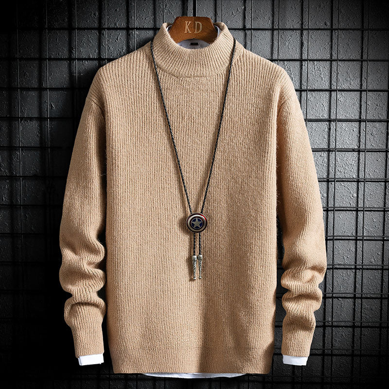 Winter Thickening Casual Long-sleeved Youth Loose Winter Half Turtleneck Sweater