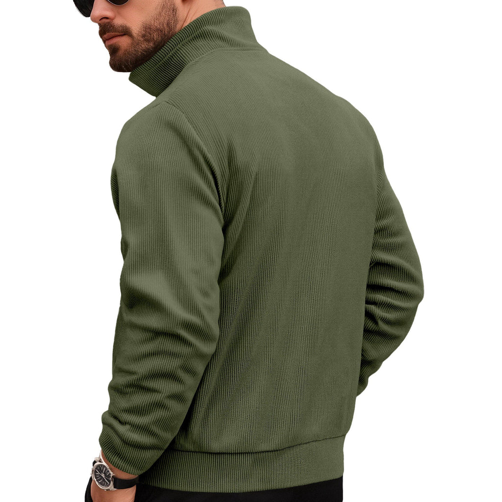 Sports Casual Polo Collar Corduroy Jacket For Men