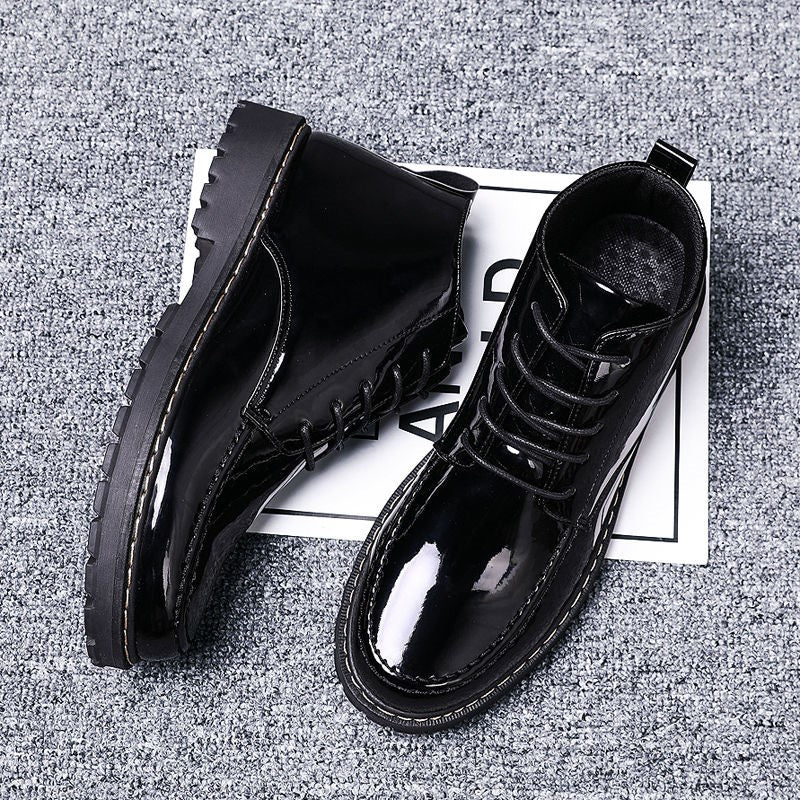 High-top Leather Shoes, Men's Inner Leather Boots, All-match