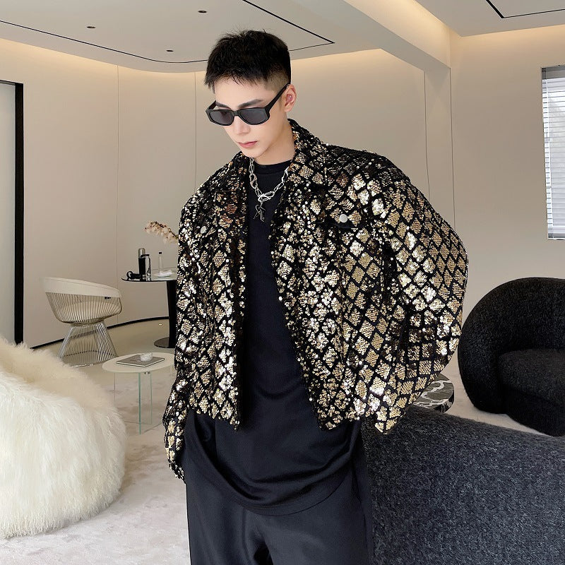 Men's Ringer Glitter Face Jacket