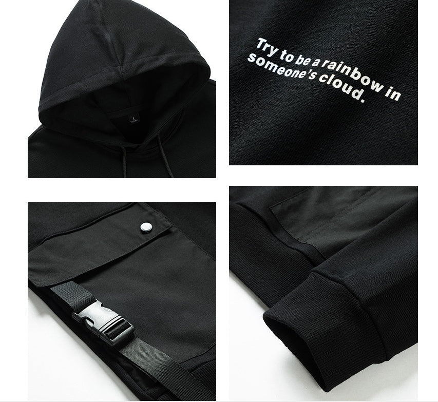 Fashion Stitching Men's Student Loose Fashion Plus Size Top
