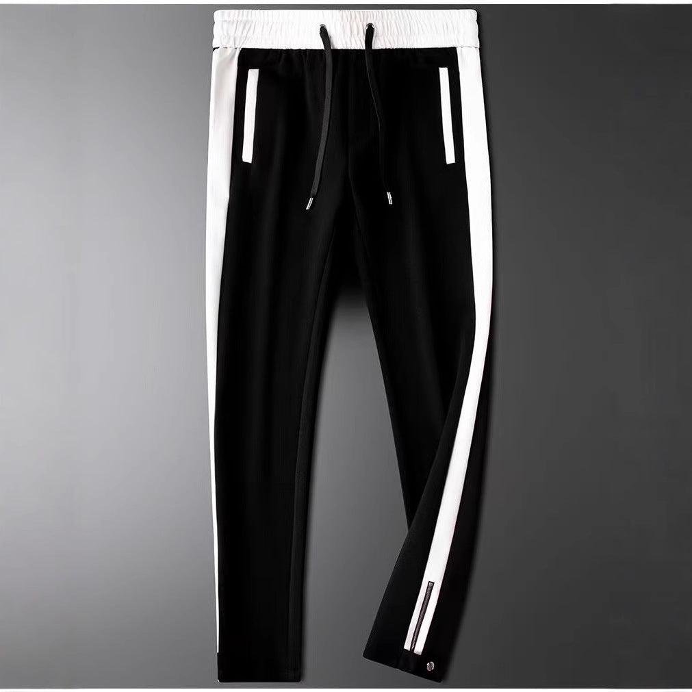 Light Luxury Fall Winter Fashion Trendy Brand Color Contrast Patchwork Space Cotton Pants Men
