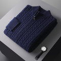 Woolen Sweater Men's Half-high Collar Zipper Top