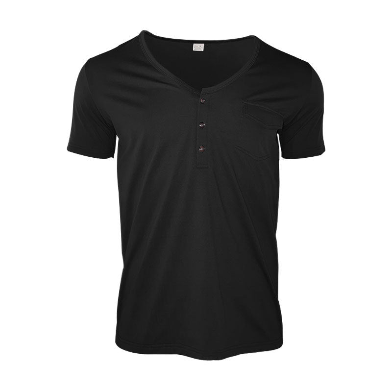 Men's Short-sleeved High-end Solid Color Oversized Loose Retro