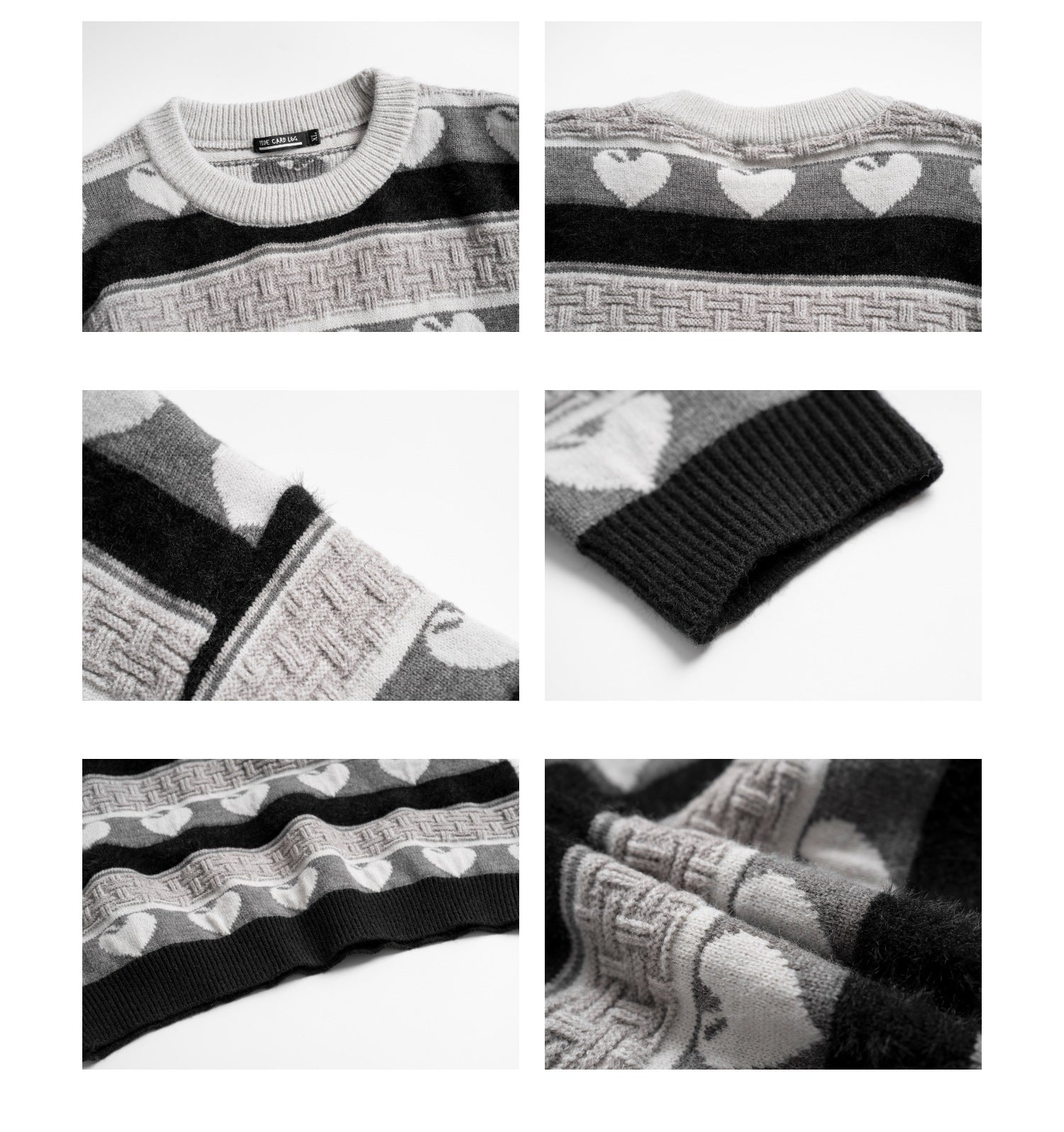 American Retro Contrast Color Knitted Sweater