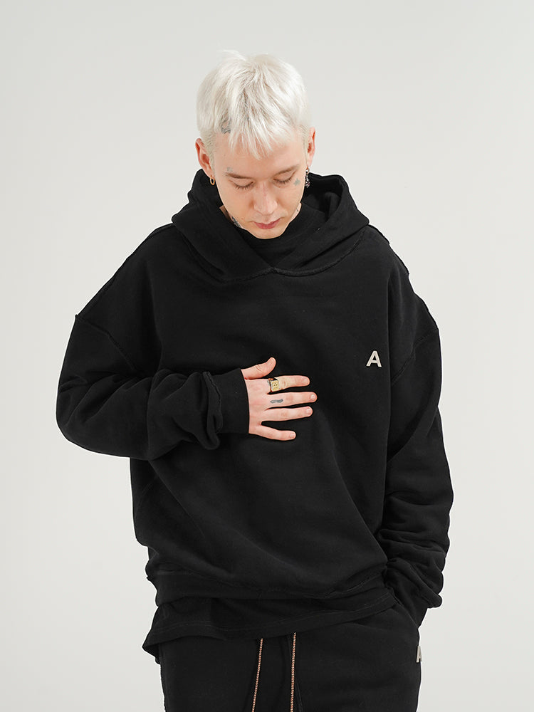 Men's Plain High Street Hooded Sweater With Reverse Car Line