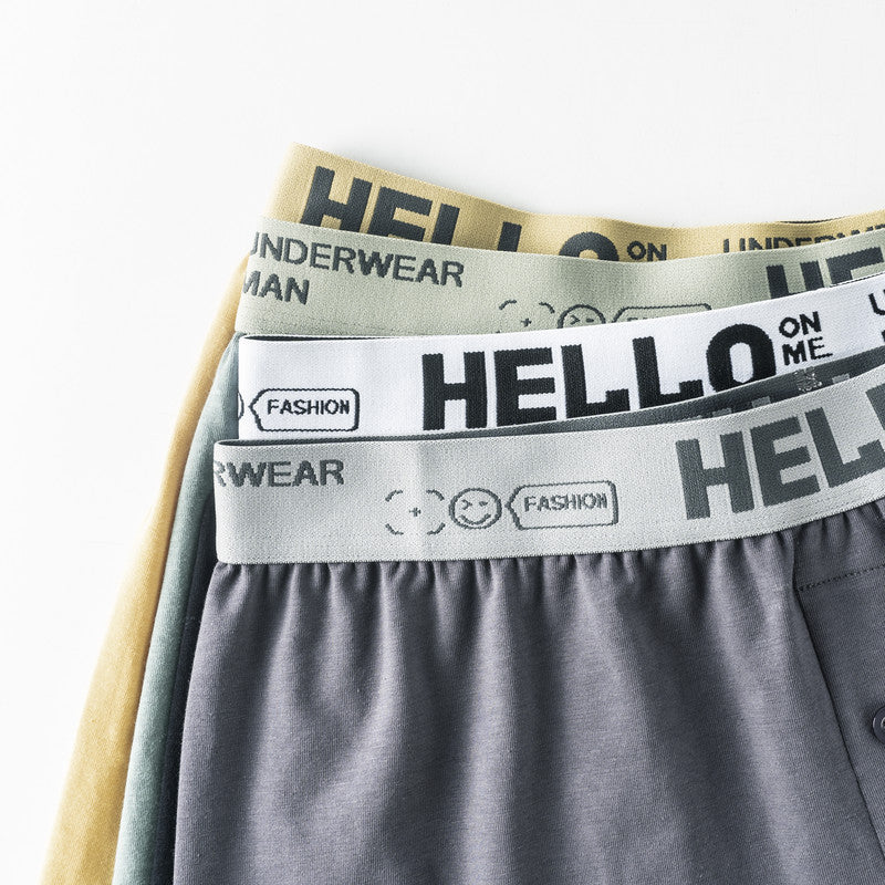 HELLO Men's Home Arrow Pants Pure Cotton Loose Boxer