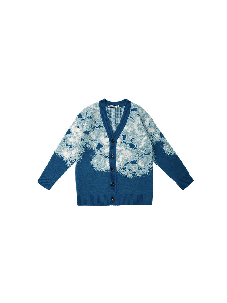 Men's Loose Knitted Long Sleeve Jacket