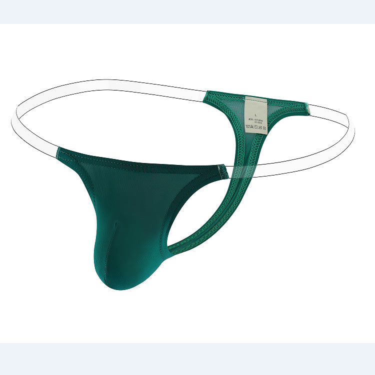 Men's Ice Silk White Thong Underwear