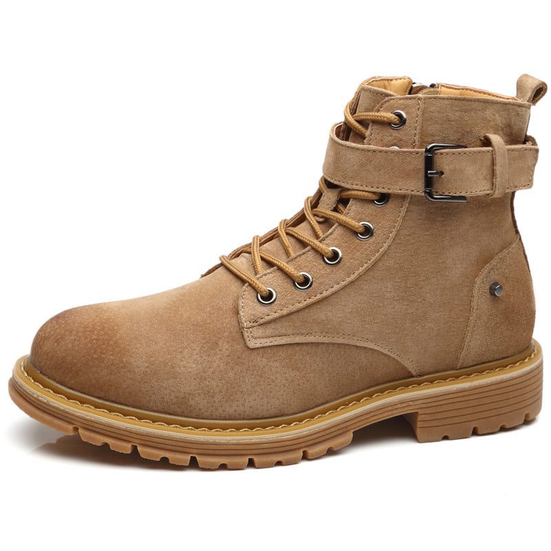 Leather Short Boots High-top Men's Boots Mid-top Tooling Shoes