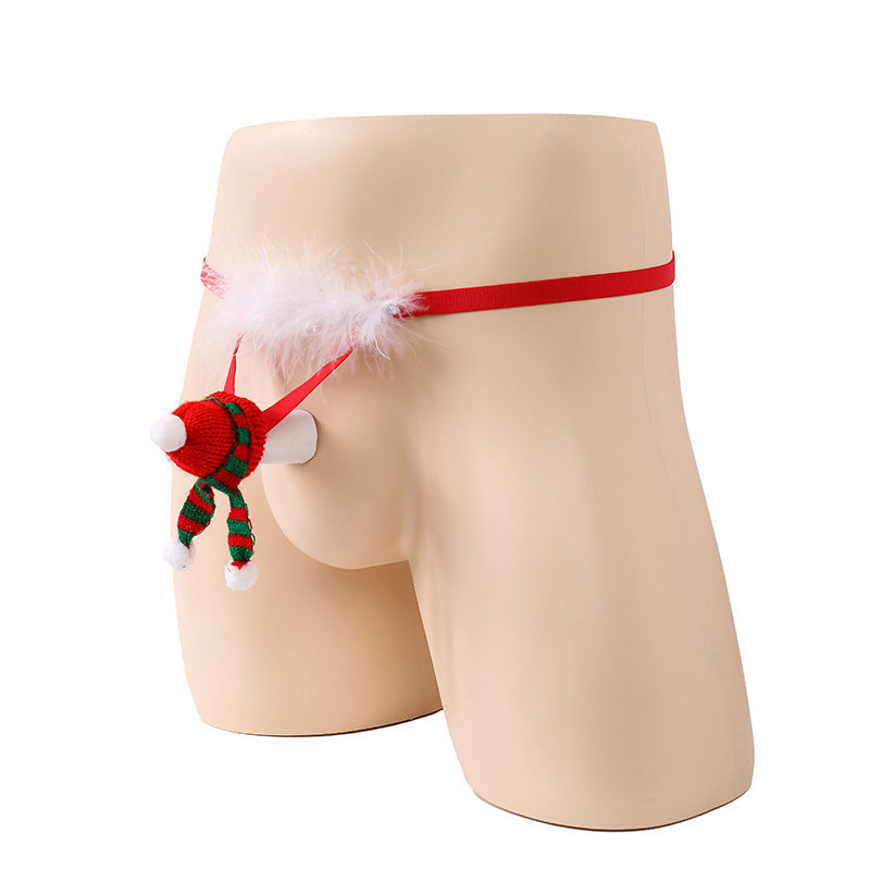 Men's Elastic Underwear Christmas Feather New Sexy