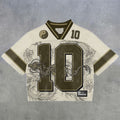Europe And America Cross Border T-shirt Short Sleeve Quick-drying Loose Men's Hot Printed V-neck Ball Uniform