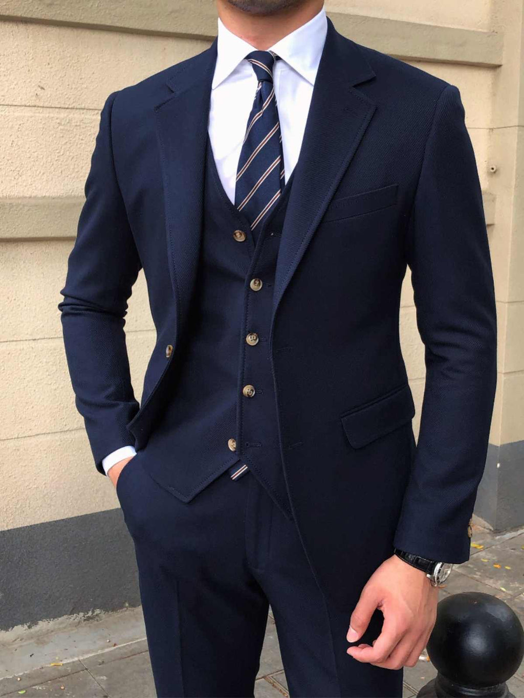 Men's Slim-fitting Three-piece Suit Versatile Casual suit