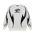 Autumn And Winter New Real Shot Maychao Jacquard Color Block Crew Neck Pullover Sweater