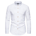 Men's Fashion Solid Color Party Shirt Metal Button Long Sleeve