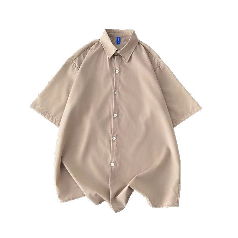 Summer Thin Section Traceless Half-sleeve Shirt Men's Korean Style