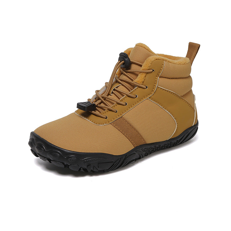 New Children's Five-finger High Cotton-padded Shoes Fleece-lined Warm Outdoor Hiking Climbing